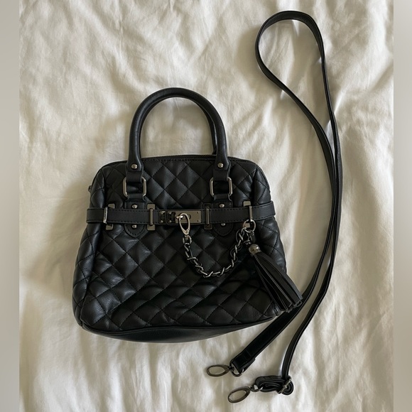 Steve Madden Quilted Convertible Bag - Black with Gunmetal Accents - y2k vintage - Picture 7 of 13